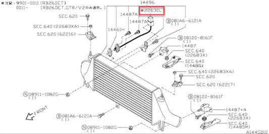 Intake Air Temp Sensor To Suit Nissan Skyline R34 Gtr 22630-95L00 Electrical