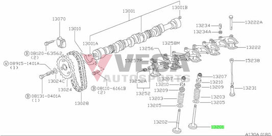 Intake Valve (35Mm / 103.8Mm) To Suit Datsun 1200 Sunny Truck Late A12 A13 Engine - 13201-H2300