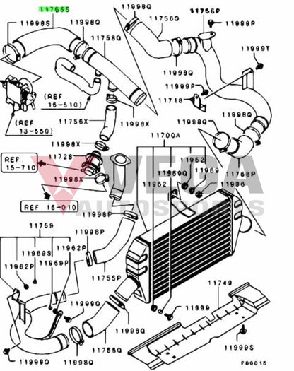 Intercooler Air Hose To Suit Mitsubishi Lancer Evolution 7 / 8 9 Ct9A Mr571607 Engine