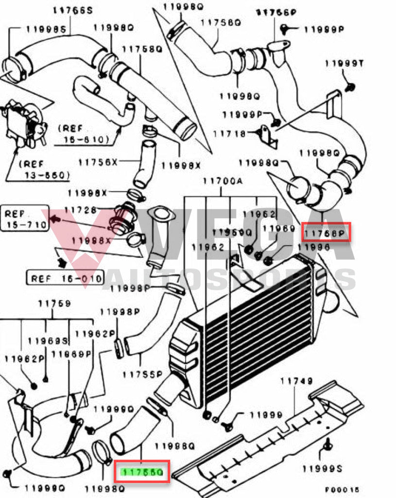 Intercooler Air Intake Hose Set (2-Piece) To Suit Mitsubishi Lancer Evolution 7 / 8 9 Ct9A Mr968013