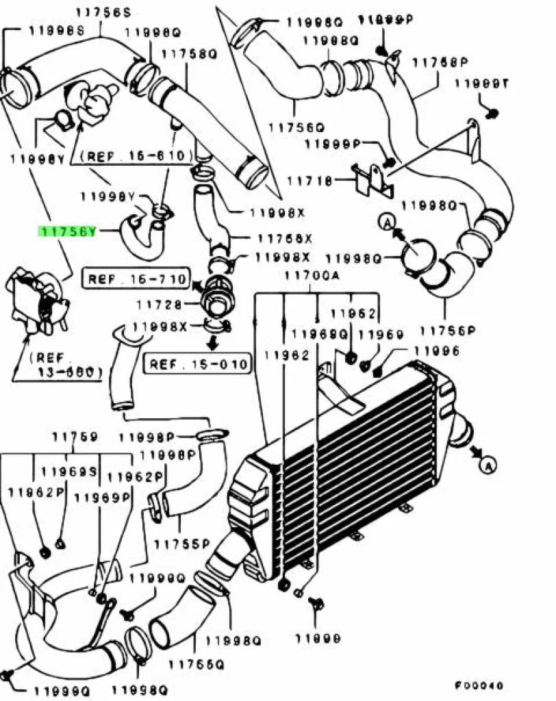 Intercooler Air Outlet Hose To Suit Mitsubishi Lancer Evolution 8 Ct9A Mn153385 Engine