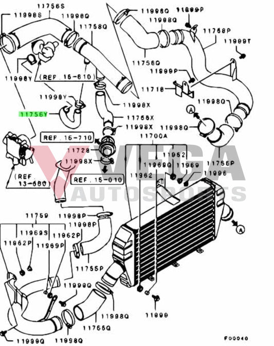 Intercooler Air Outlet Hose To Suit Mitsubishi Lancer Evolution 8 Ct9A Mn153385 Engine