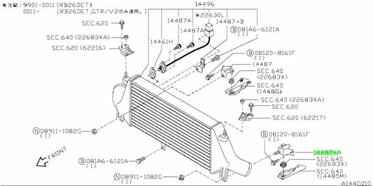 Intercooler Bracket Lhs To Suit Nissan Skyline R34 Gtr 14486 - Aa301 Engine