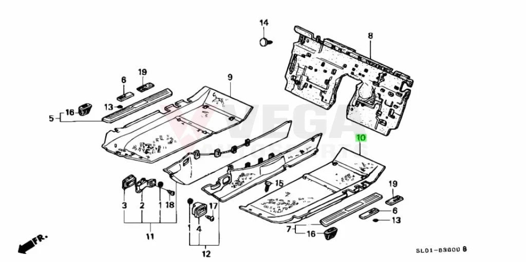 Interior Floor Carpet (Red) Lhs To Suit Honda Nsx Na1 Na2 1993-1997