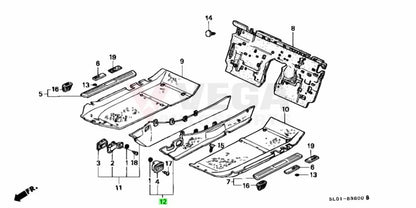 Interior Floor Console Carpet (Red) Rhs To Suit Honda Nsx Na1 Na2 1993-1997