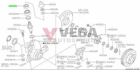 King Pin Bearing To Suit Nissan 300Zx Z32 Skyline R32 Gt-R / Gts-4 R33 R34 25Gt-4 & Stagea Wgnc34 -