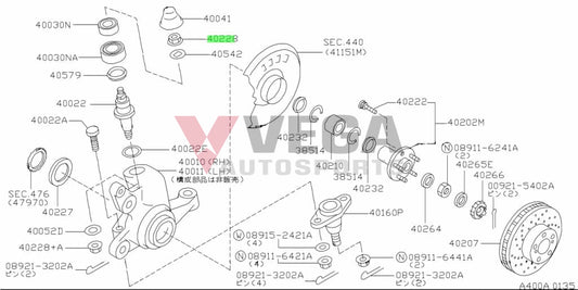 King Pin Nut To Suit Nissan 300Zx Z32 Skyline R32 Gt-R / Gts-4 R33 R34 25Gt-4 & Stagea Wgnc34 -