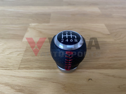 Leather Gear Knob (6-Speed Mt) To Suit Subaru Impreza Wrx Sti Gdb Gdf Gearbox And Transmission