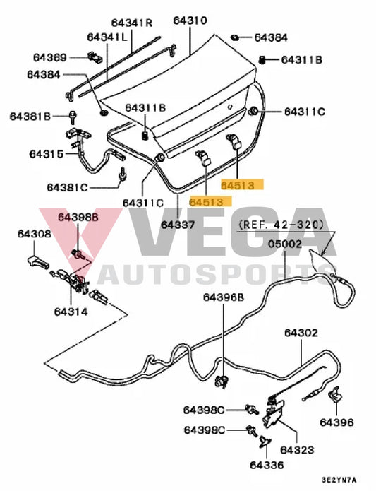 License Plate Support Bracket / Clip (2-Piece) To Suit Mitsubishi Lancer Evolution 4 - 6 Mb537105