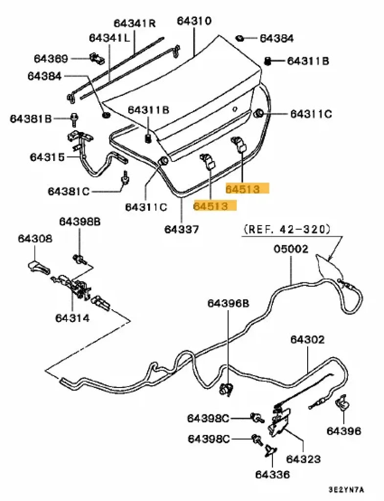 License Plate Support Bracket / Clip (2-Piece) To Suit Mitsubishi Lancer Evolution 4 - 6 Mb537105
