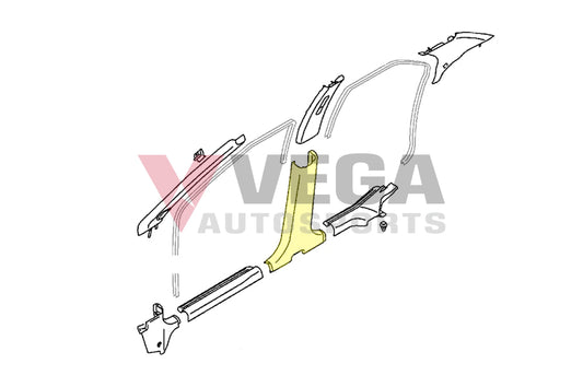 Lower B Pillar Garnish (RHS, Driver) to suit Mitsubishi Lancer Evolution 7 / 8 / 9 MR627161 - Vega Autosports