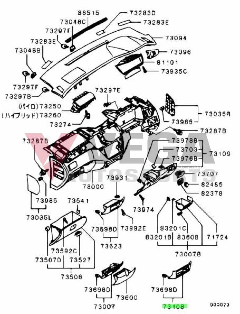 Lower Centre Instrument Panel To Suit Mitsubishi Lancer Evolution 7 / 8 9 Ct9A Ct9W Interior