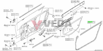 Lower Door Weatherstrip Rhs To Suit Nissan R35 Gtr 80830-62B0A Body Mouldings / Seals