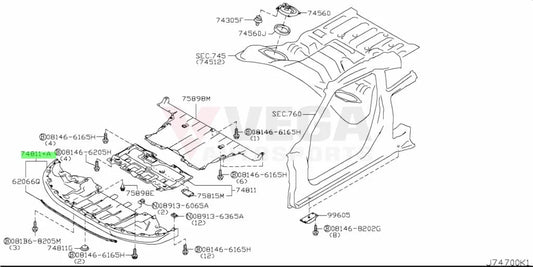 Lower Engine Cover To Suit Nissan R35 Gtr 2011-2016 75830-Kb51A Body Panels