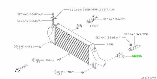 Lower Intercooler Bracket Lhs To Suit Nissan Skyline R32 / R33 Gtr 14481-05U05 Engine