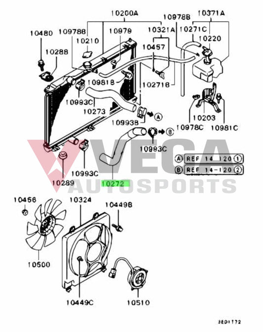 Lower Radiator Hose To Suit Mitsubishi Lancer Evolution 6 / 6.5 Cp9A Mr464762 Cooling