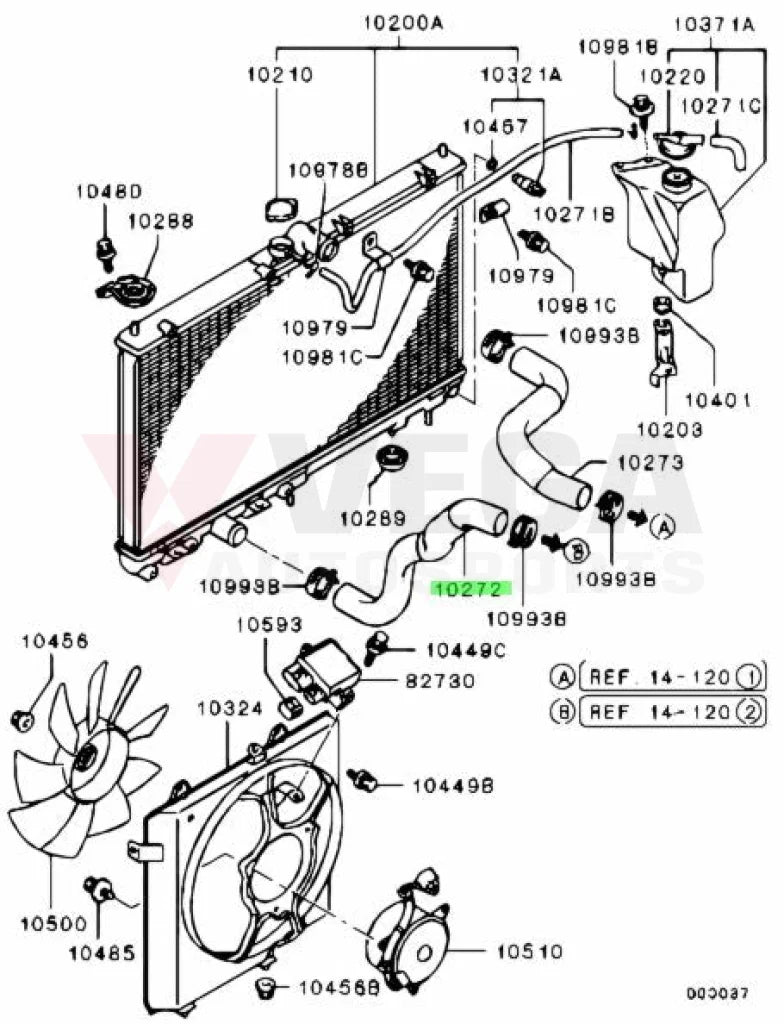 Lower Radiator Hose To Suit Mitsubishi Lancer Evolution 9 1370A098 Cooling