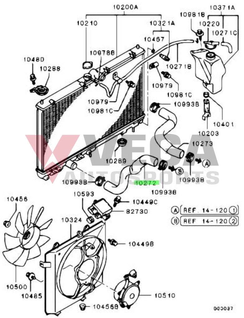 Lower Radiator Hose To Suit Mitsubishi Lancer Evolution 9 1370A098 Cooling