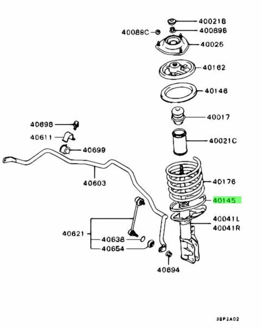 Lower Spring Front Pad to suit Mitsubishi Lancer Evolution 5 - 9 MR244220 Steering and Suspension