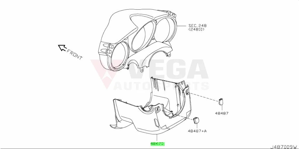 Lower Steering Column Cover To Suit Nissan 370Z 48470-1Eb0A Interior