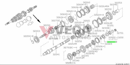Main Shaft Taper Bearing To Suit Nissan Rb25Det / R32/R33 Gtr And Z32 Gearbox - 32203 - 01G00