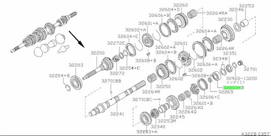 Main Shaft Taper Bearing To Suit Nissan Rb25Det / R32/R33 Gtr And Z32 Gearbox - 32203 - 01G00