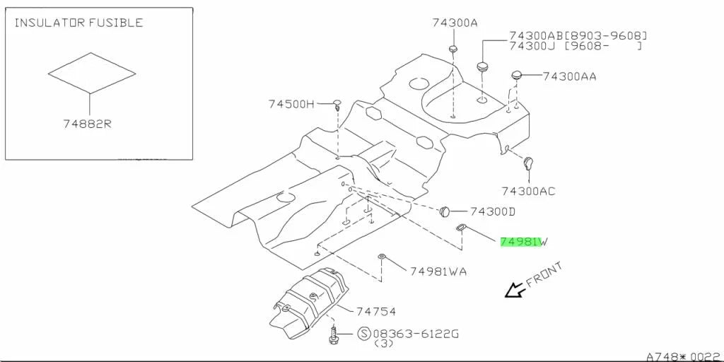 Metal Floor Plug (2-Piece) To Suit Nissan Silvia S13 / 180Sx Skyline R32 74849-35F31 Exterior