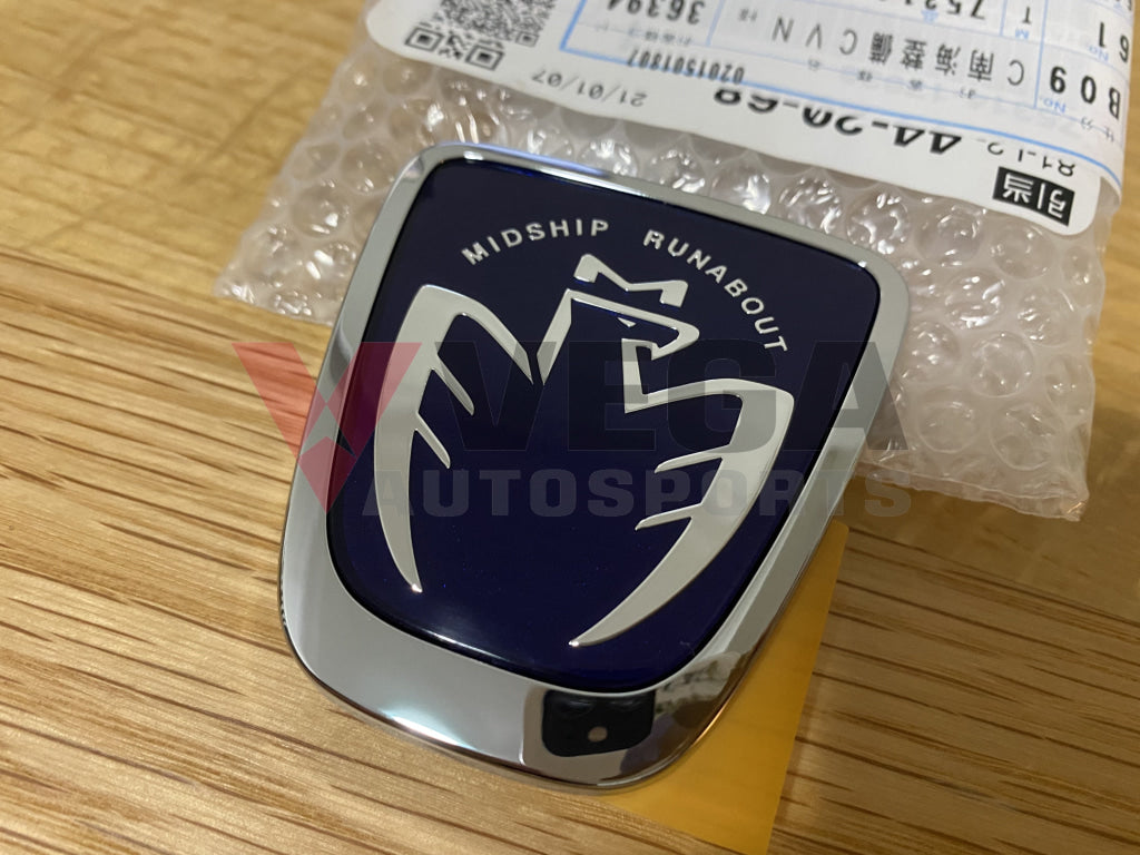 "Midship Runabout" Blue Front Emblem to suit Toyota MR2 Spyder 2000-2005 - Vega Autosports