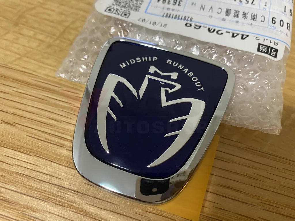 "Midship Runabout" Blue Front Emblem to suit Toyota MR2 Spyder 2000-2005 - Vega Autosports