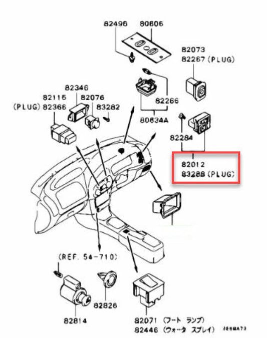 Mirror Control Switch To Suit Mitsubishi Lancer Evolution 4 / 5 6 6.5 Cp9A Mr227100 Electrical