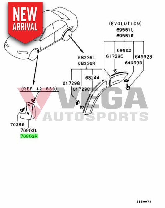 Mud Guard Rhs To Suit Mitsubishi Lancer Evolution 4 Rs Mr199770 Exterior