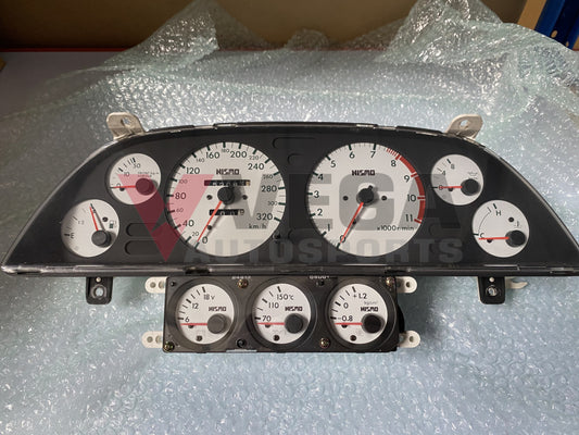 Nismo 320Km/h White Face Cluster And Din Gauge To Suit Nissan Skyline R32 Gtr - Late Model