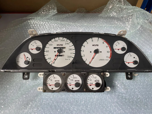 Nismo 320Km/h White Face Cluster And Din Gauge To Suit Nissan Skyline R32 Gtr - Late Model