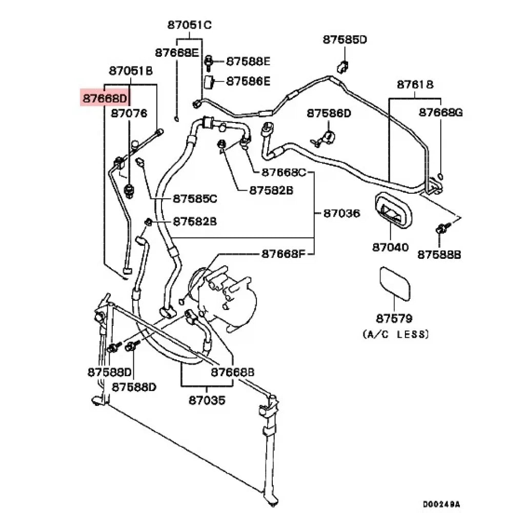 O-Ring A/C Piping to suit Mitsubishi Lancer Evolution 7 / 8 / 9 MB946604 - Cooling