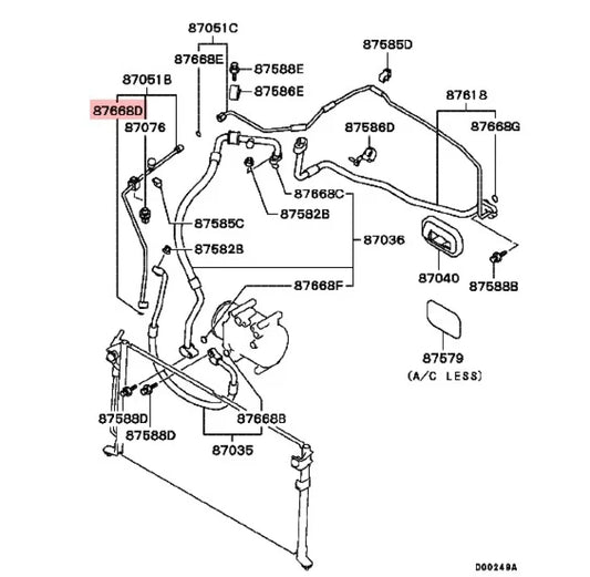 O-Ring A/C Piping to suit Mitsubishi Lancer Evolution 7 / 8 / 9 MB946604 - Cooling
