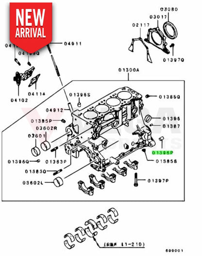 OEM 4G63 Engine Cylinder Block Dowel Pin to suit Mitsubishi Lancer Evolution 1 - 9 MD020260 - Vega Autosports