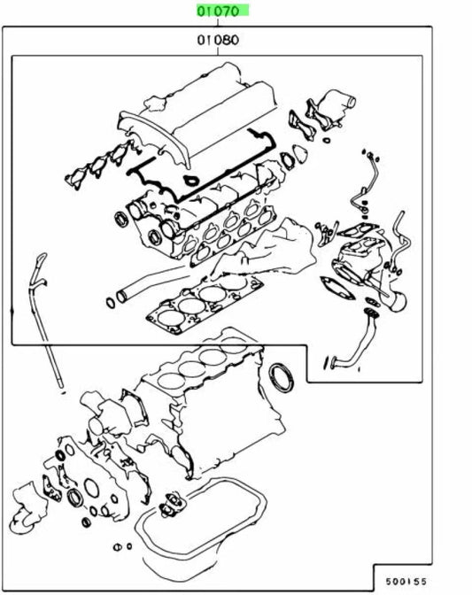Oem Engine Gasket Kit To Suit Mitsubishi Lancer Evolution 4 - 7 Md976577