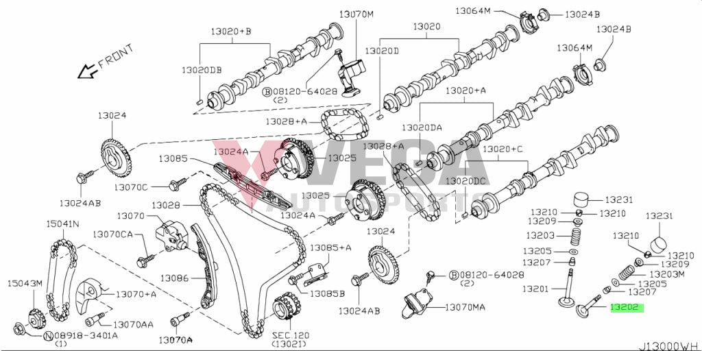 Oem Exhaust Valve (Vr38Dett) To Suit Nissan R35 Gtr 12.2007~2012 13202-Jf00A Engine