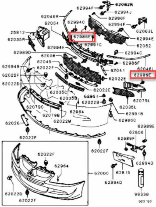 Oem Front Bumper Screw (32-Piece) To Suit Mitsubishi Lancer Evolution 7 / 8 9 Ms450156 Exterior