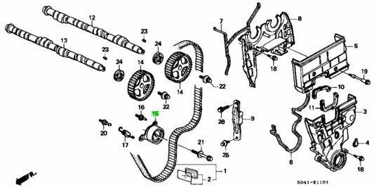Oem Honda B Series Timing Belt Tensioner 14510-P30-003 Engine