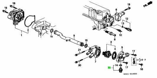 Oem Honda Thermo Fan Switch A-93 B/F/K/D Series Engine 37760-P00-003 Cooling