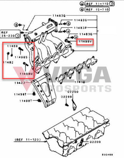 Oem Intake Manifold Bolt Kit To Suit Mitsubishi Lancer Evolution 4 - 9 Engine
