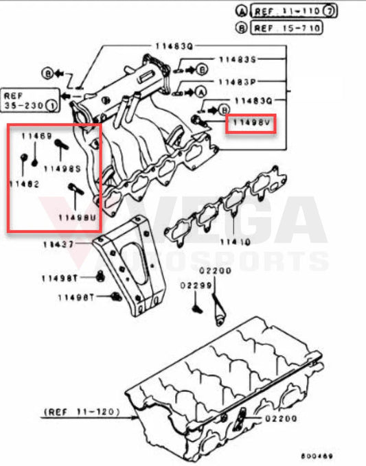 Oem Intake Manifold Bolt Kit To Suit Mitsubishi Lancer Evolution 4 - 9 Engine