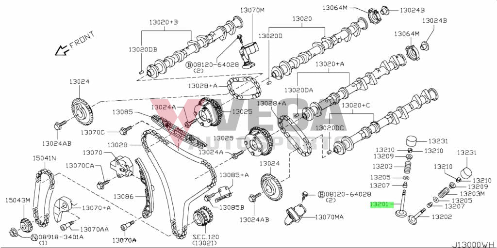 Oem Intake Valve (Vr38Dett) To Suit Nissan R35 Gtr 13201-Jf00A Engine