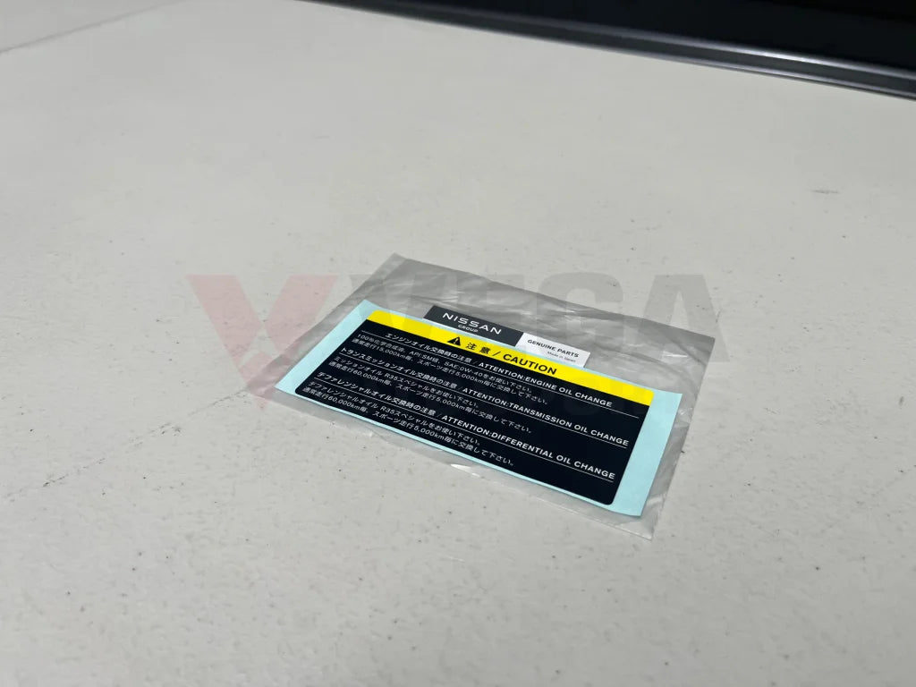 Oil Caution Label To Suit Nissan R35 Gtr 99053-Jw90A Emblems Badges And Decals