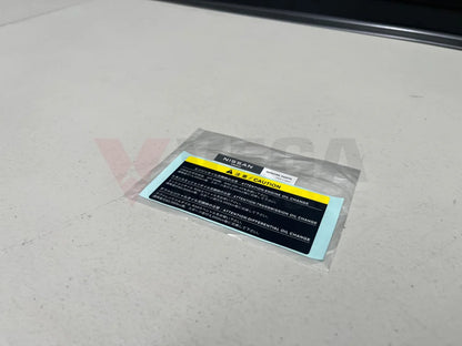 Oil Caution Label To Suit Nissan R35 Gtr 99053-Jw90A Emblems Badges And Decals