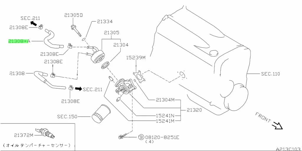 Oil Cooler Assembly Water Hose To Suit Nissan Skyline R34 Gtt Rb25 21307-Ag500 Cooling