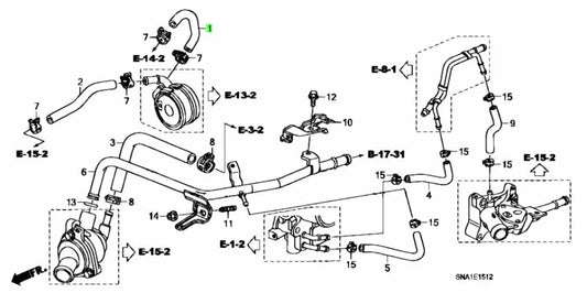 Oil Cooler Inlet Hose to suit Honda Civic FD2 FN2 FD1 19422-RRB-A01 - Vega Autosports