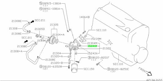 Oil Cooler Pressure Relief Valve To Suit Nissan Skyline R32 / R33 R34 Gtr 15241-17F0A Engine
