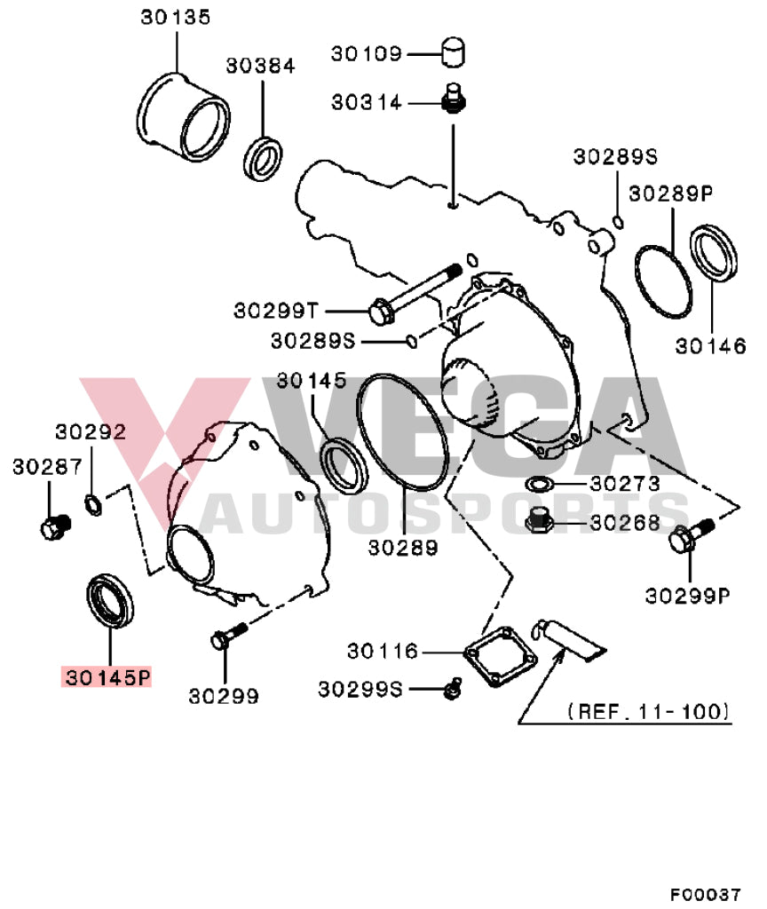 Oil Seal (Driveshaft To Transfer) And Ayc Diff Rhs Suit Mitsubishi Lancer Evolution 4 - 9 Cn9A Cp9A